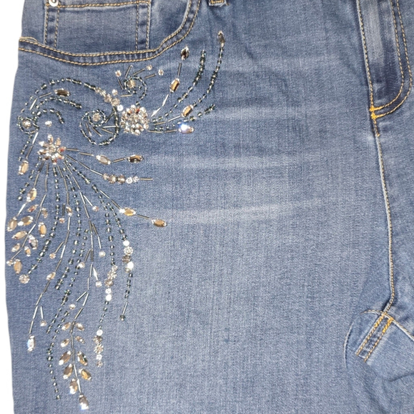 Lot of 2 VTG Y2K INC INTL CONCEPTS Knit  Pants Rhinestone Jeans. SZ 16 Capri - Picture 10 of 13